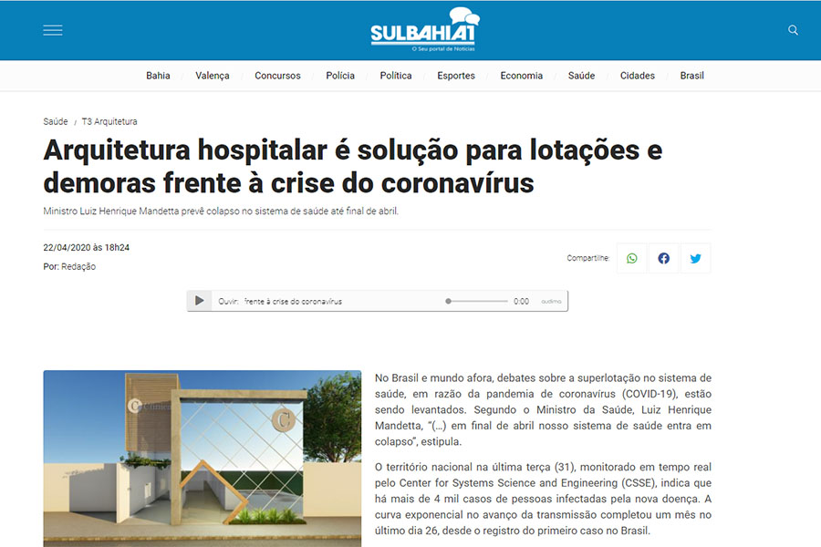 Matéria sulbahia1 -  Arquitetura hospitalar 22/04/2020